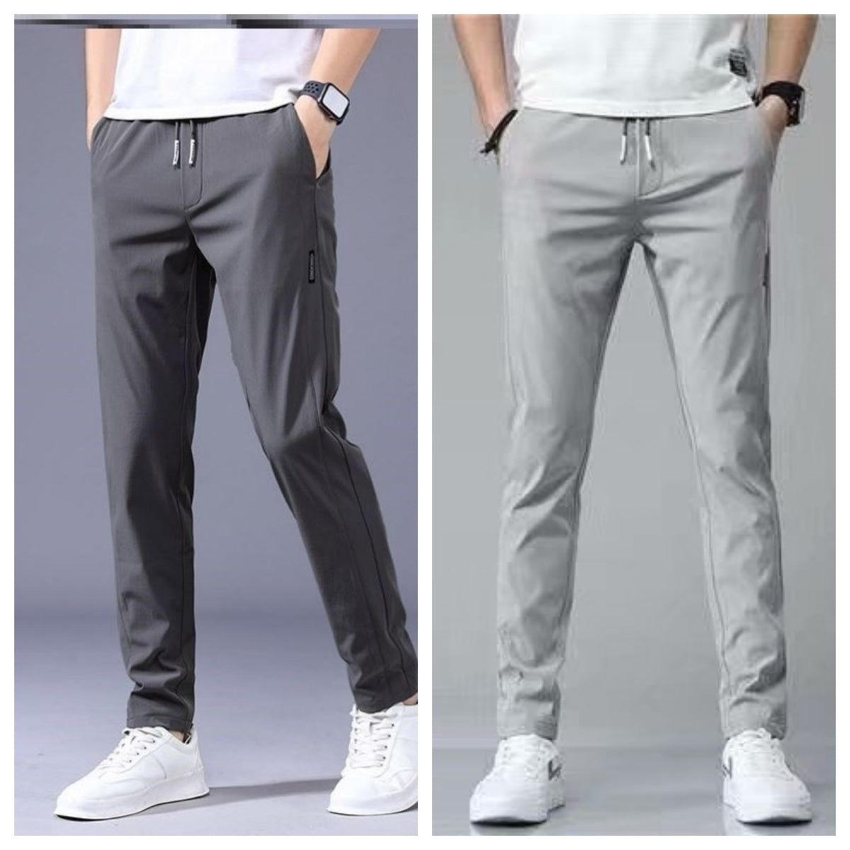 Men’s Korean-Style Loose Straight Drawstring Sweatpants