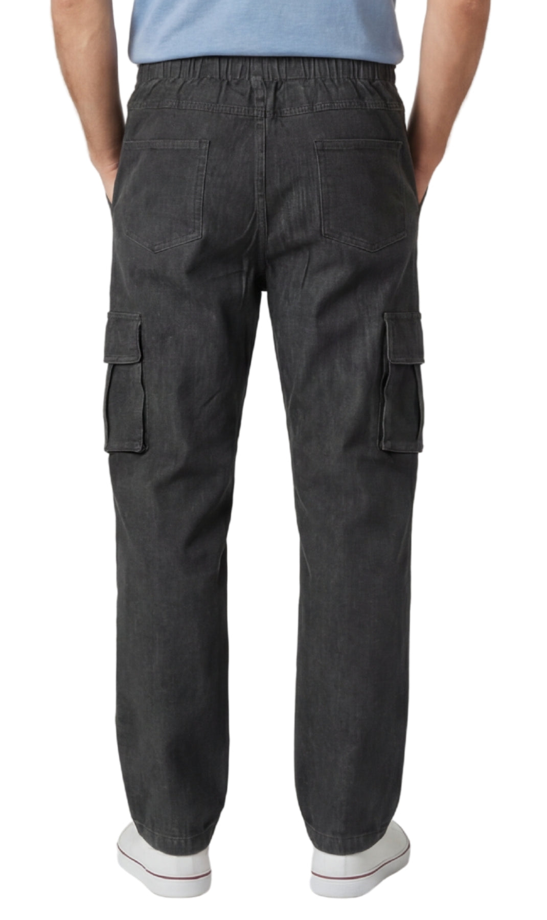 Men’s Double Cargo Pocket Pull-On Cotton Jeans