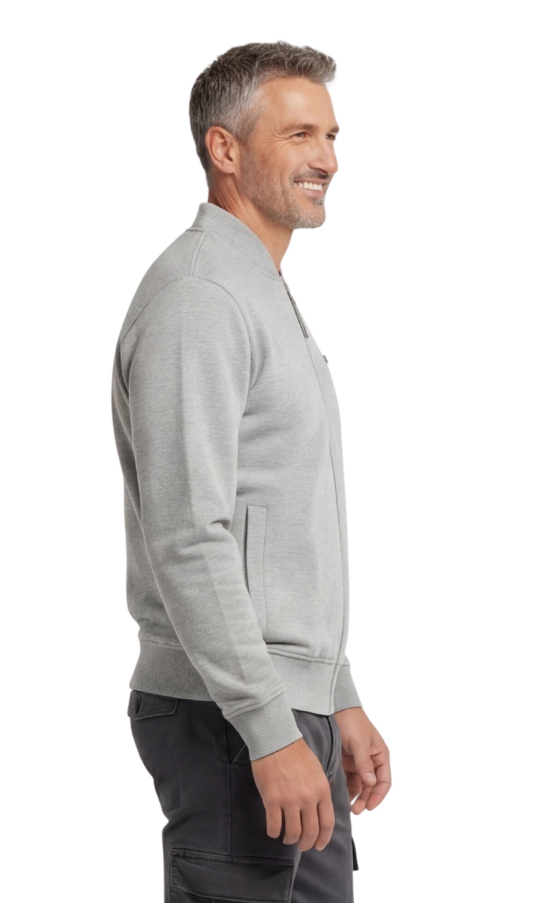 Men’s Classic Zip-Up Lightweight Cotton Fleece Jacket
