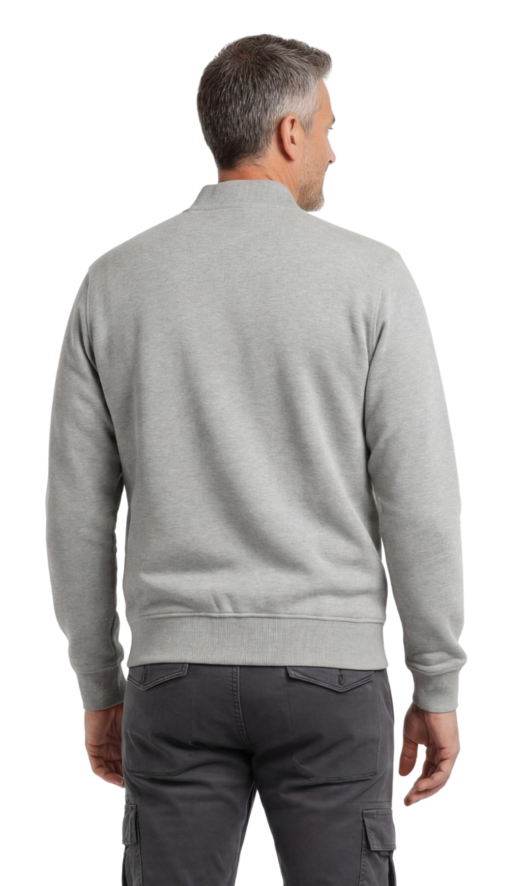 Men’s Classic Zip-Up Lightweight Cotton Fleece Jacket