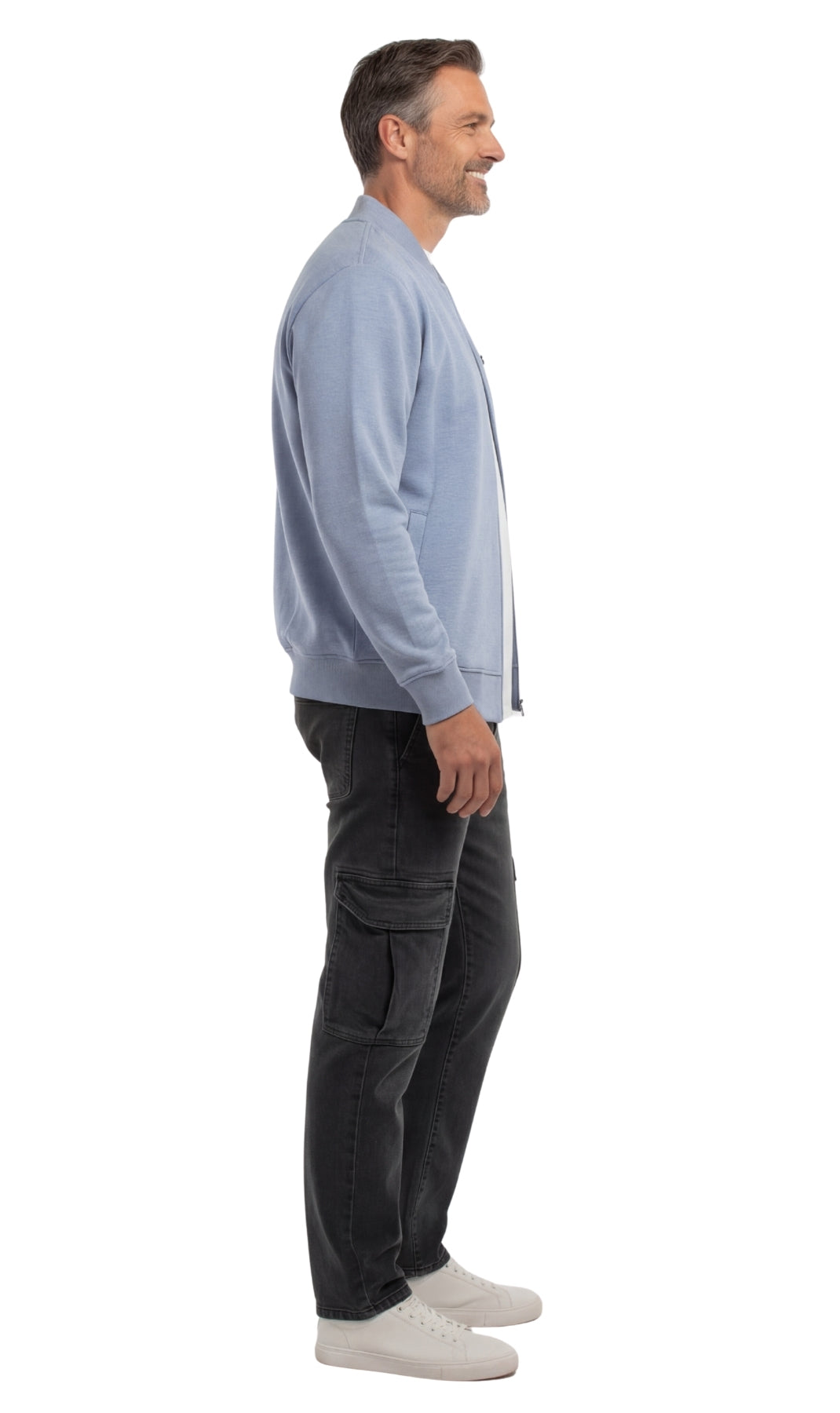 Men’s Classic Zip-Up Lightweight Cotton Fleece Jacket
