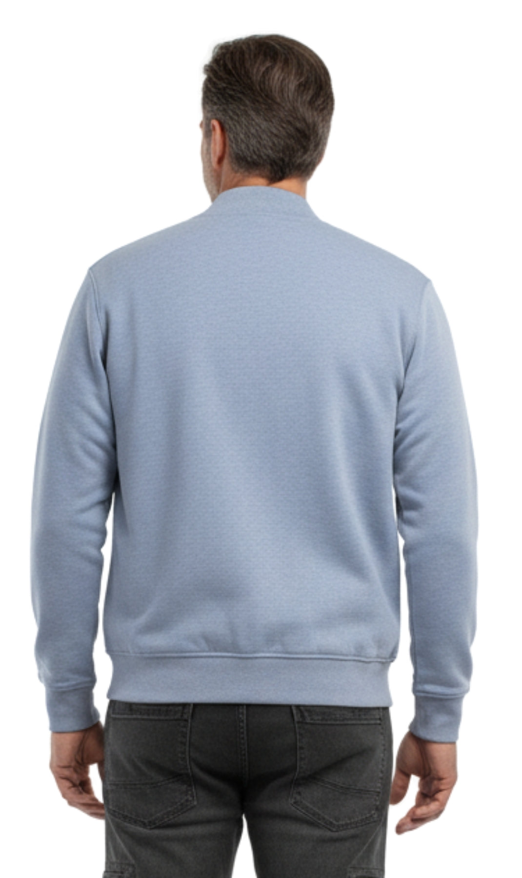 Men’s Classic Zip-Up Lightweight Cotton Fleece Jacket