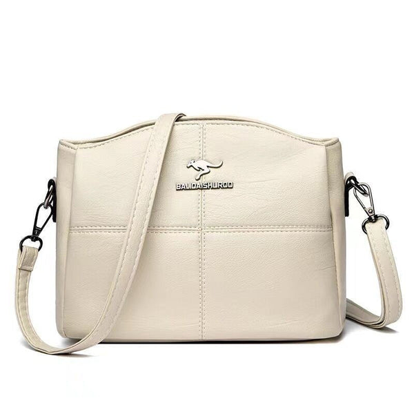 Korean-style Womens Shoulder Soft Leather Versatile Design Large Capacity And Embroidered Crossbody Bag