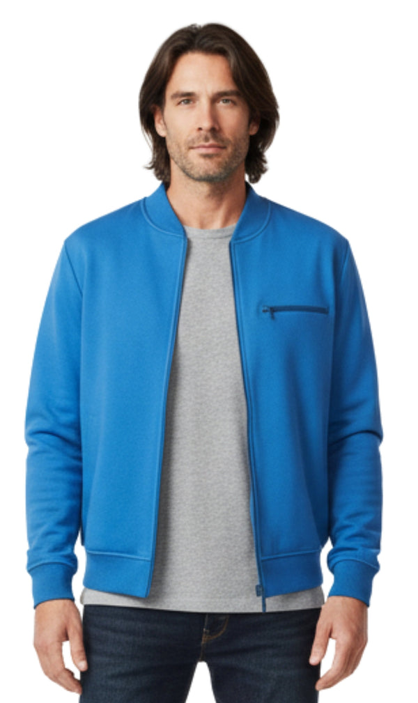 Men’s Classic Zip-Up Lightweight Cotton Fleece Jacket