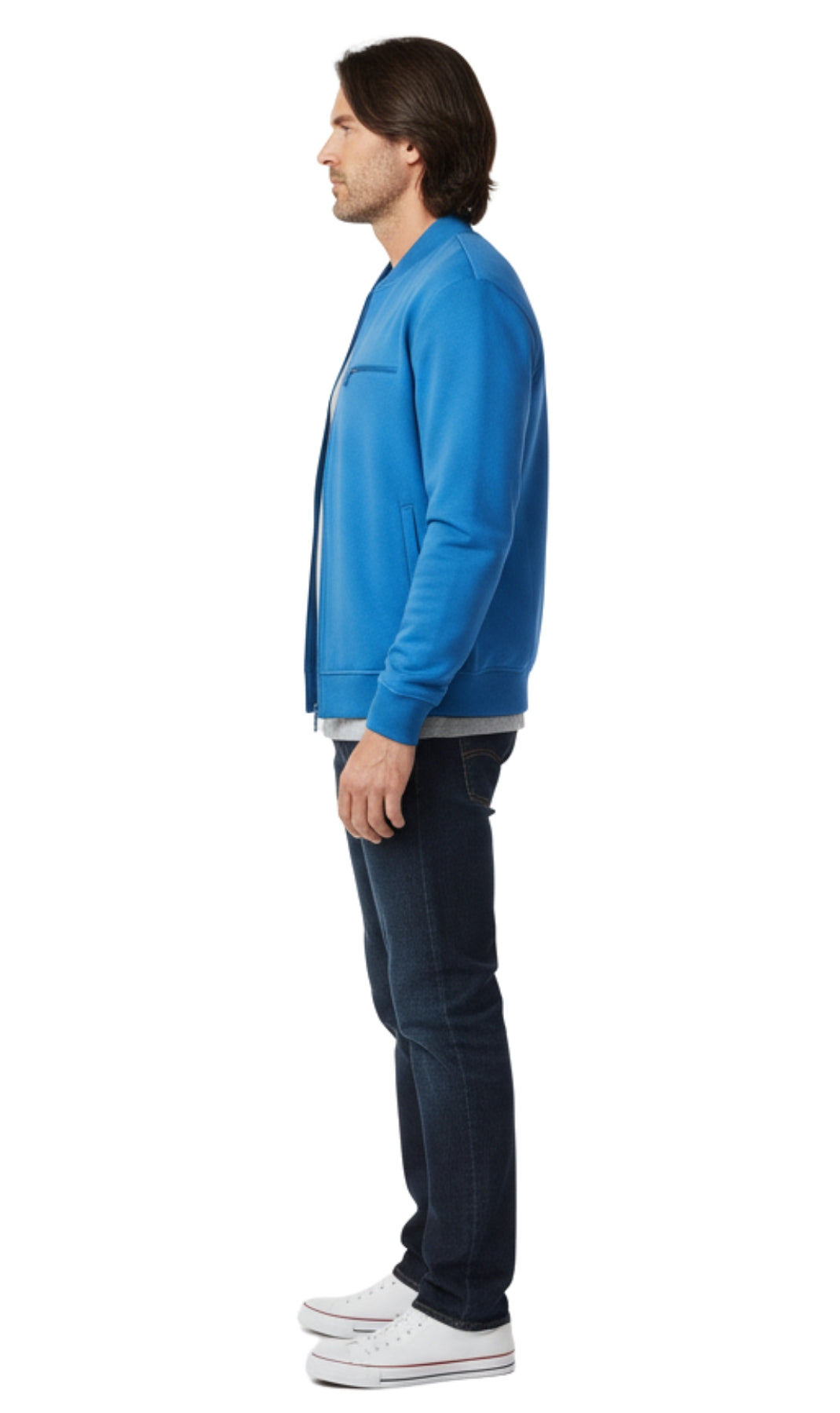 Men’s Classic Zip-Up Lightweight Cotton Fleece Jacket