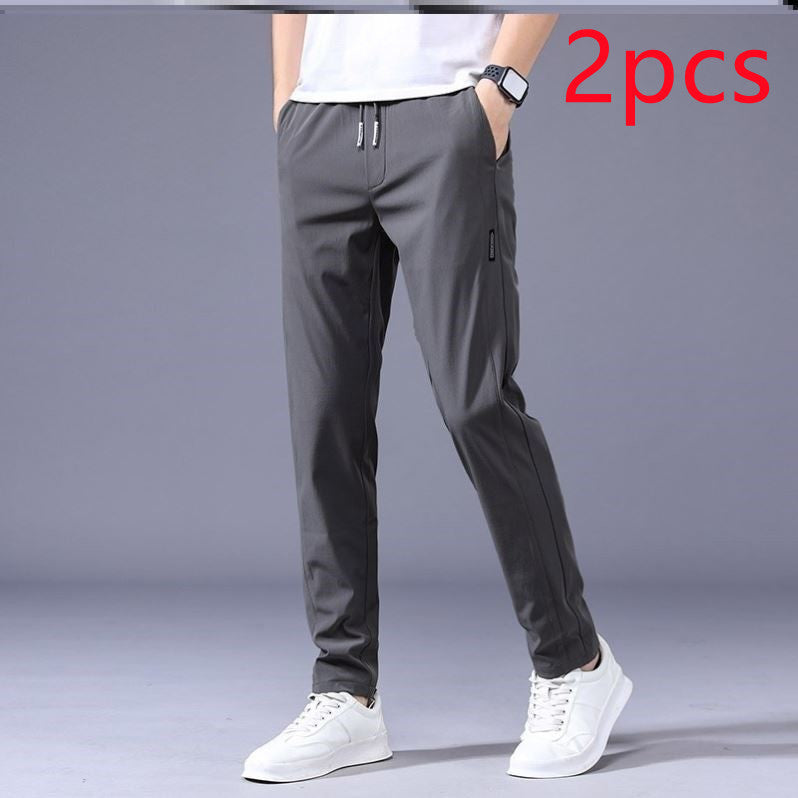 Men’s Korean-Style Loose Straight Drawstring Sweatpants