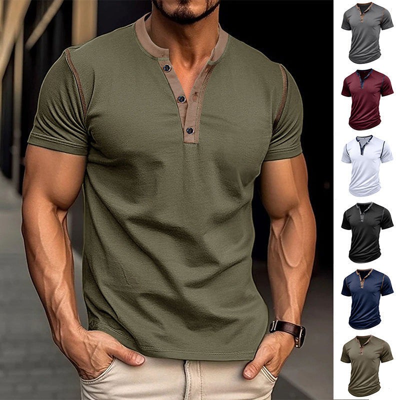 Men’s Summer Short-Sleeve Polo V-Neck Shirt