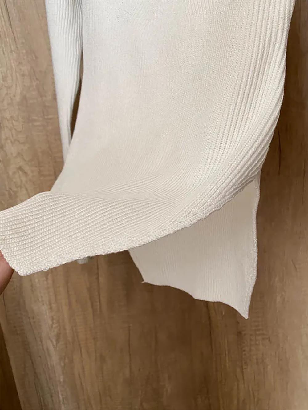 Women’s Square Collar Irregular Long Sleeve Sweater