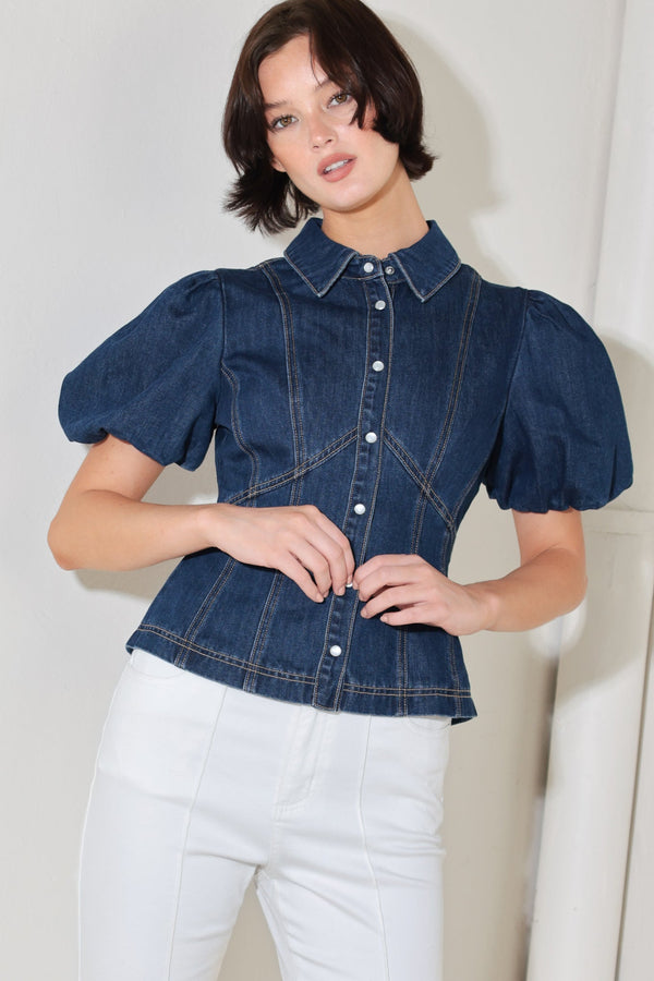 Cool Femme Women’s Casual Denim Top Shirt