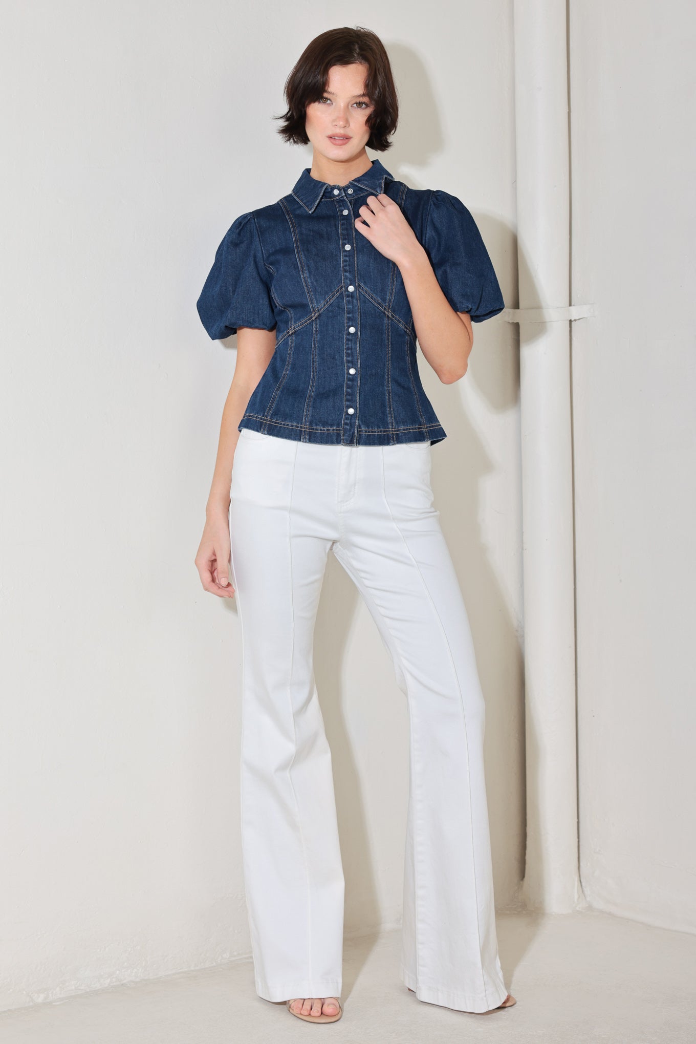 Cool Femme Women’s Casual Denim Top Shirt