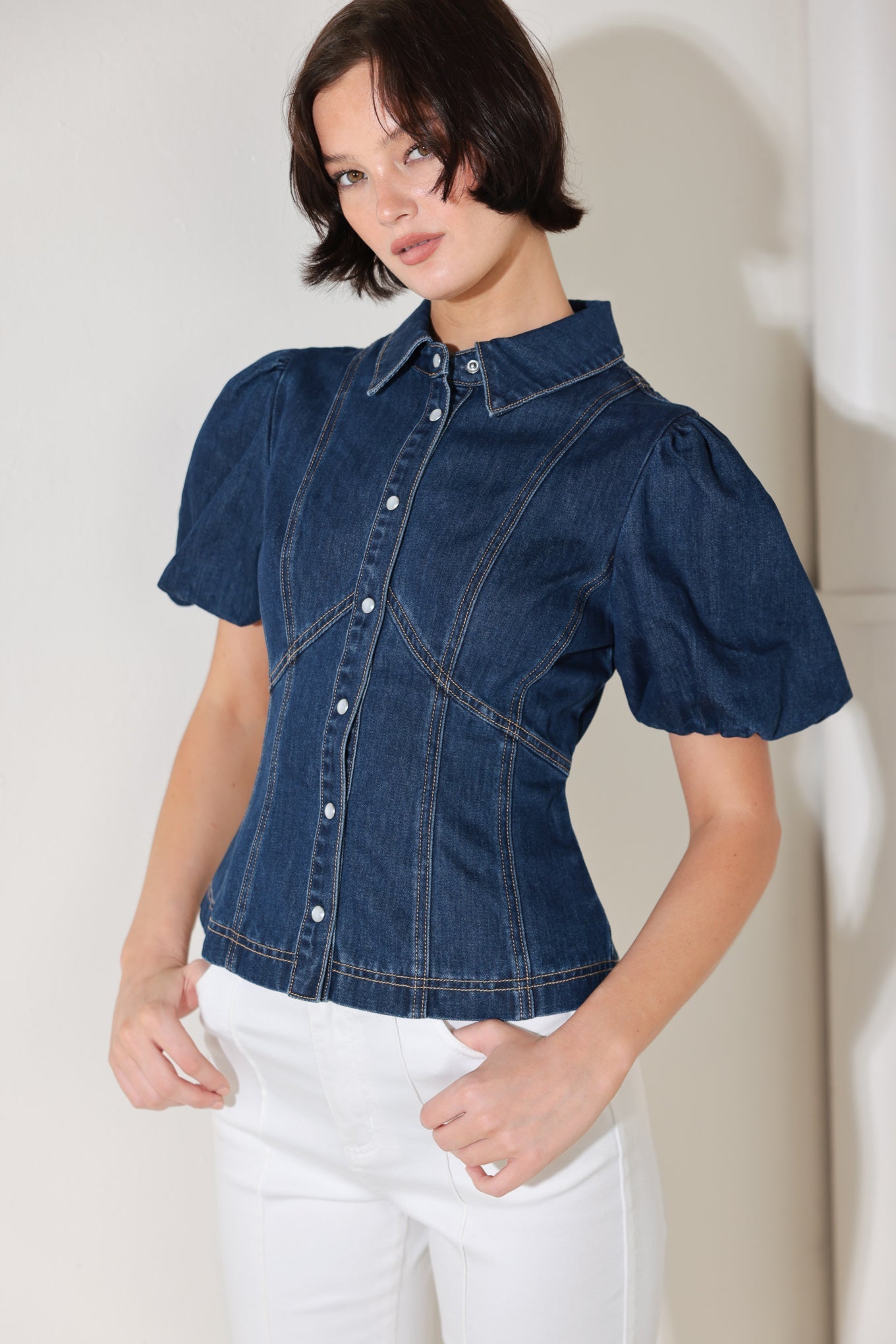 Cool Femme Women’s Casual Denim Top Shirt
