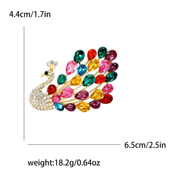 Rhinestone Peacock Brooch Pin Jewelry Accessories