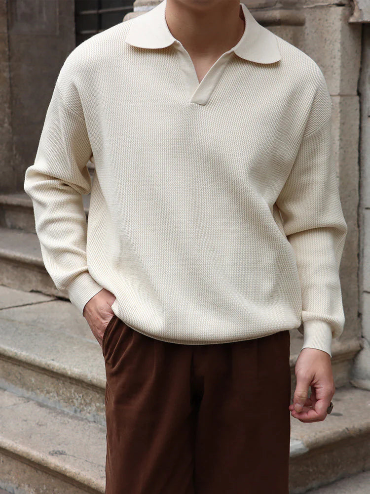 Men’s Classic V-Neck Knitted Sweater Pullover