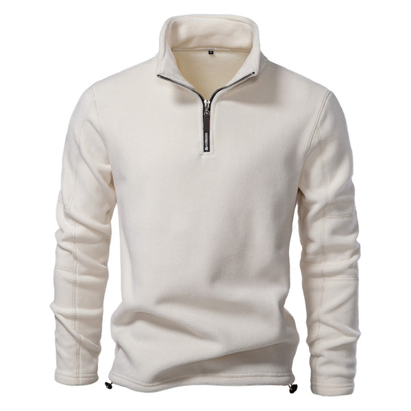 Men’s Stand-Collar Zippered Fleece Winter Sweatshirt