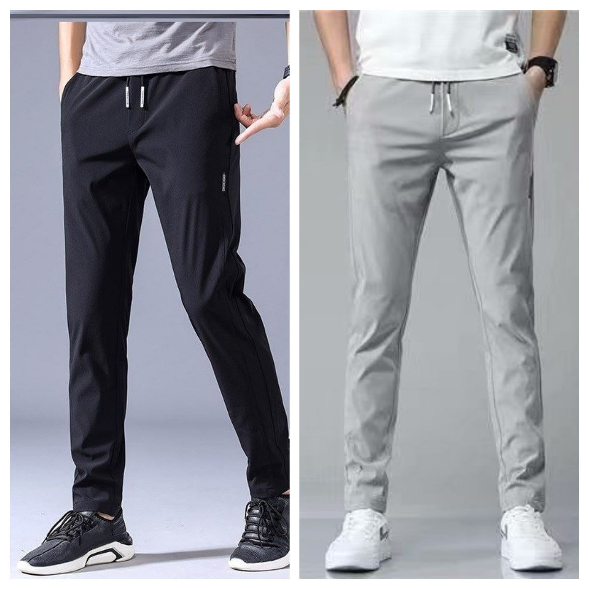 Men’s Korean-Style Loose Straight Drawstring Sweatpants
