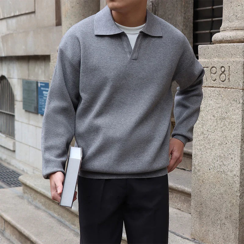 Men’s Classic V-Neck Knitted Sweater Pullover