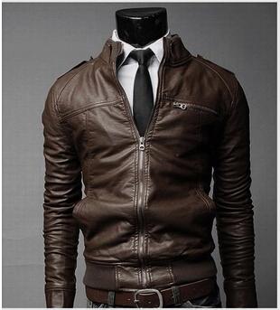 Men’s PU Leather Jacket Fashion Business Coat