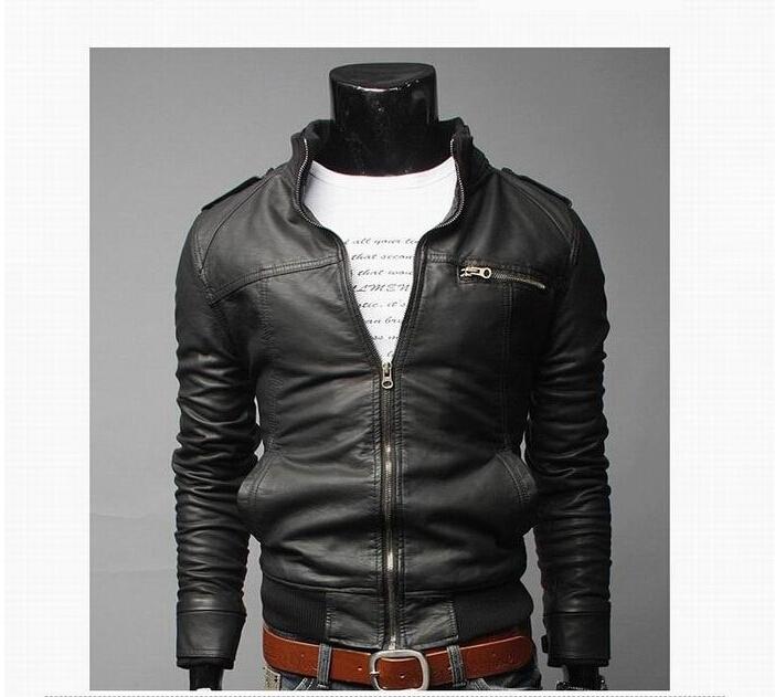 Men’s PU Leather Jacket Fashion Business Coat