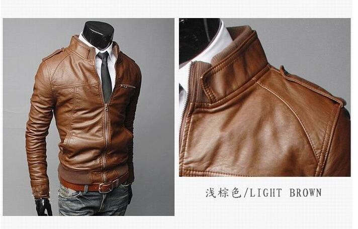 Men’s PU Leather Jacket Fashion Business Coat