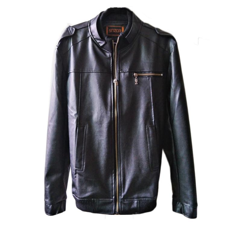 Men’s PU Leather Jacket Fashion Business Coat