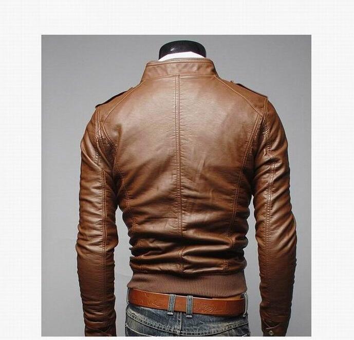 Men’s PU Leather Jacket Fashion Business Coat