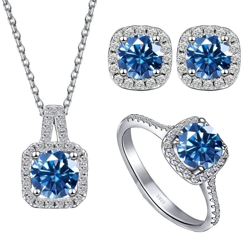 Sterling Silver 1CT Moissanite 3-Piece Set