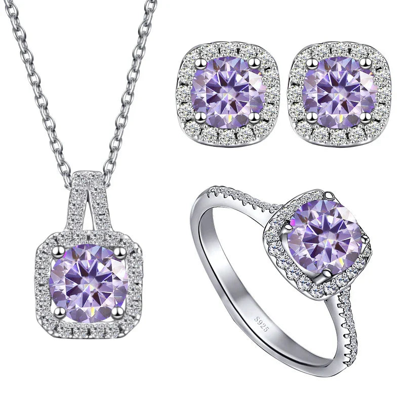 Sterling Silver 1CT Moissanite 3-Piece Set