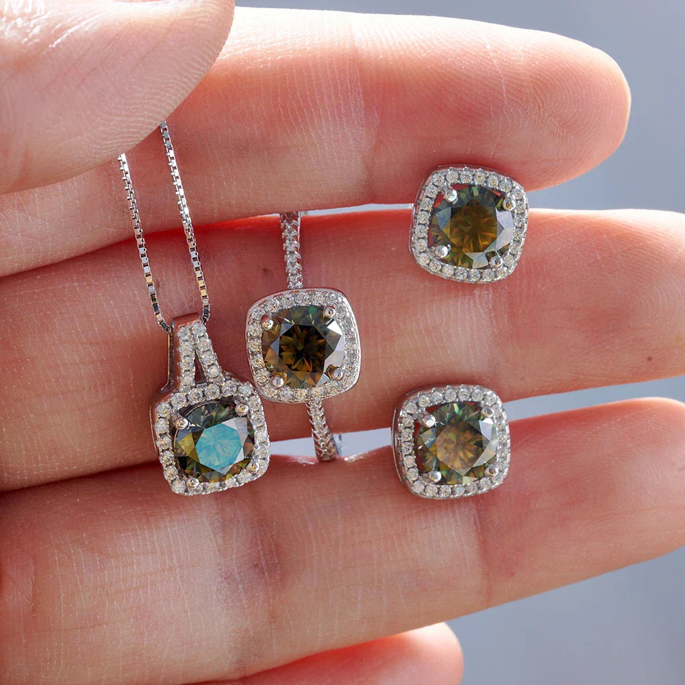 Sterling Silver 1CT Moissanite 3-Piece Set