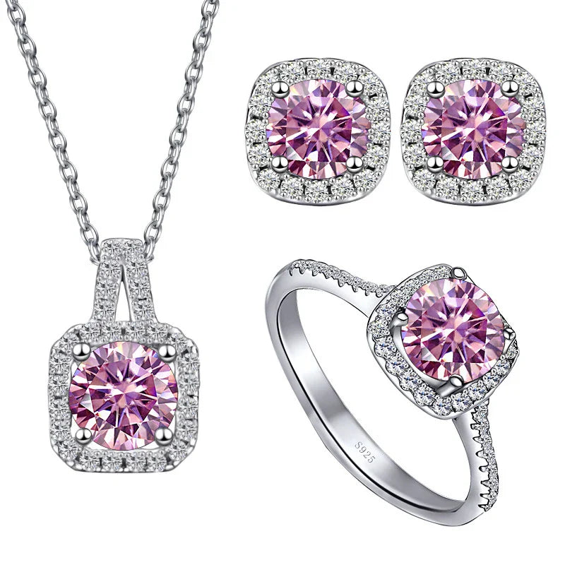 Sterling Silver 1CT Moissanite 3-Piece Set
