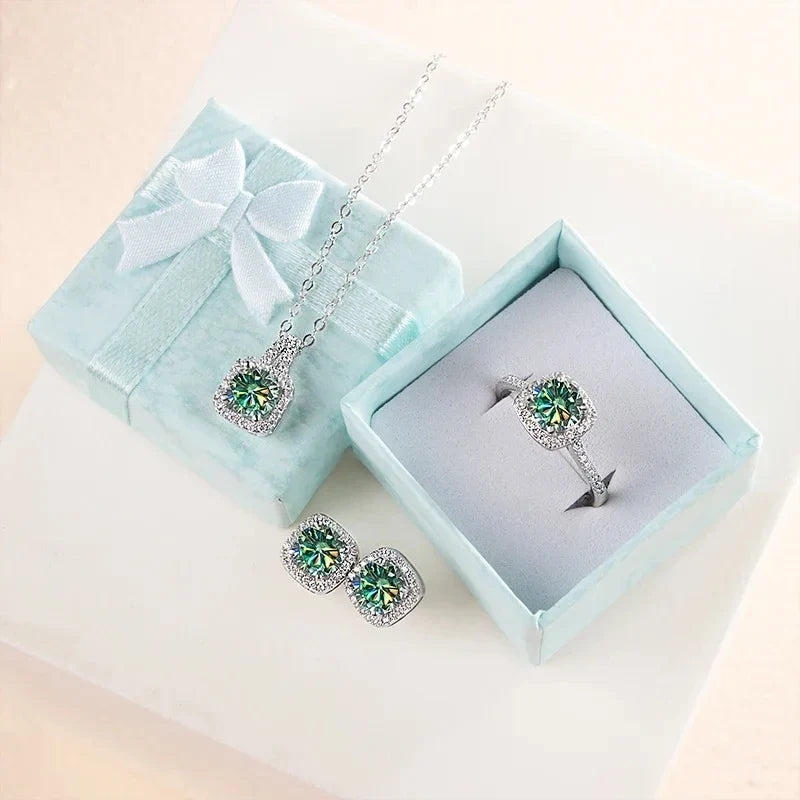 Sterling Silver 1CT Moissanite 3-Piece Set