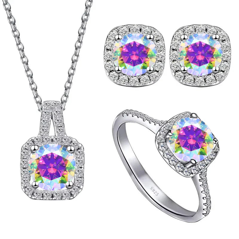 Sterling Silver 1CT Moissanite 3-Piece Set