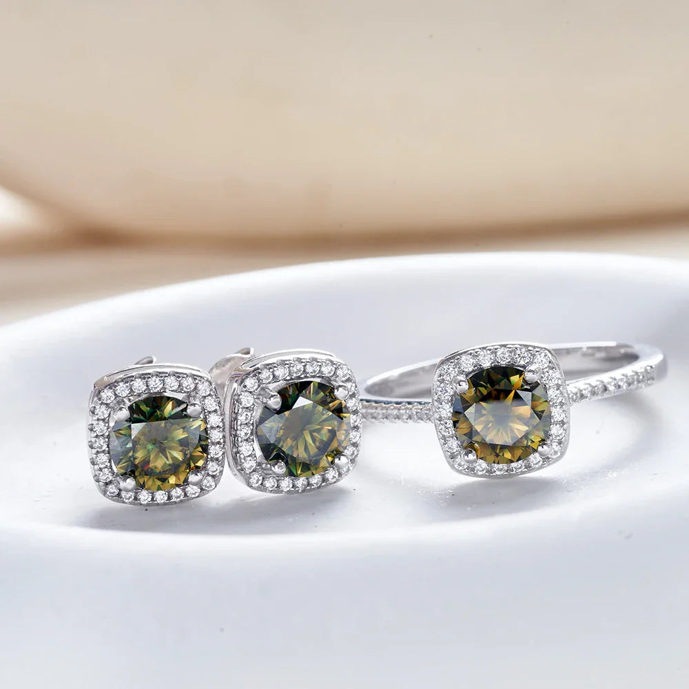 Sterling Silver 1CT Moissanite 3-Piece Set