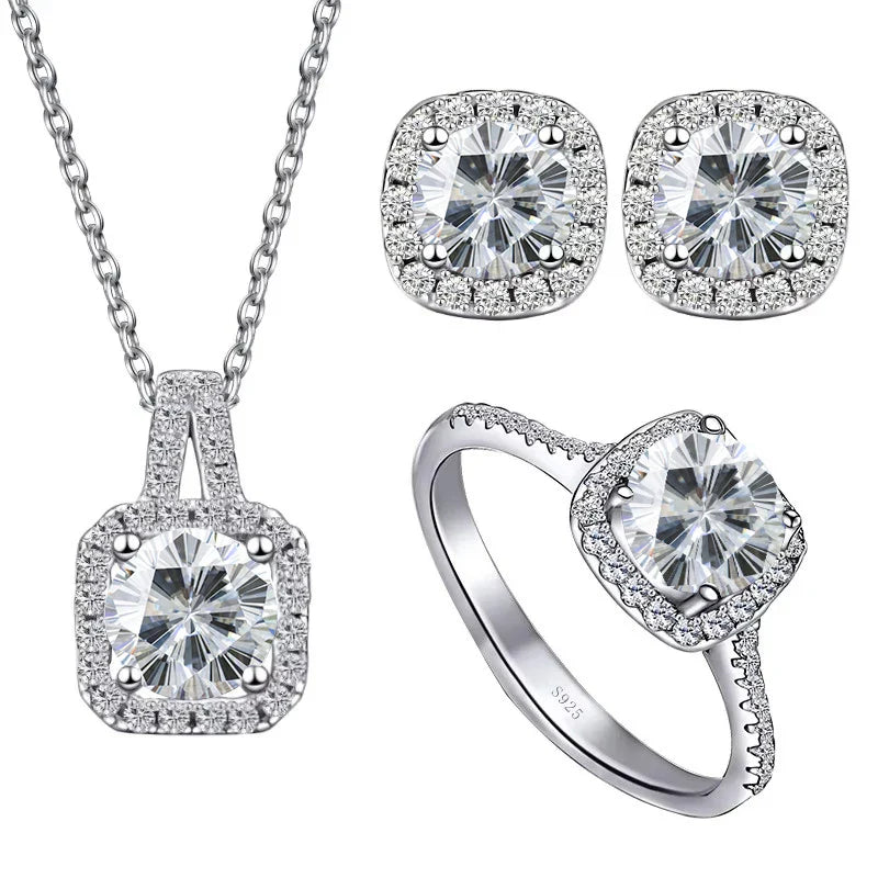 Sterling Silver 1CT Moissanite 3-Piece Set