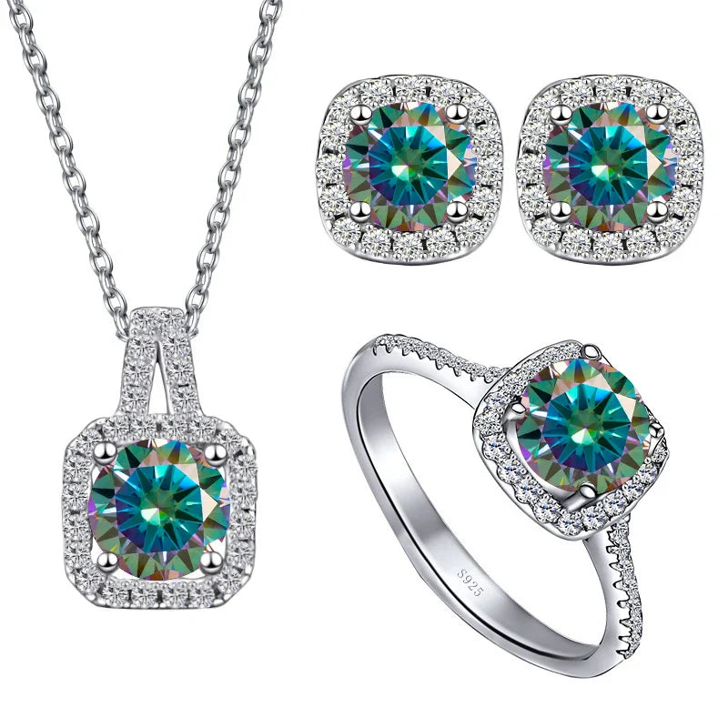 Sterling Silver 1CT Moissanite 3-Piece Set