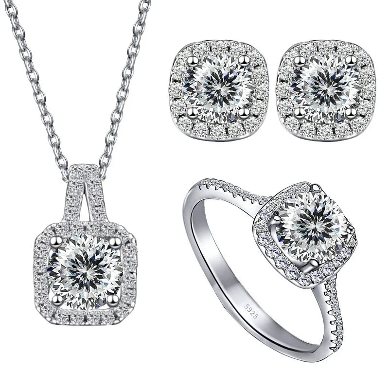 Sterling Silver 1CT Moissanite 3-Piece Set