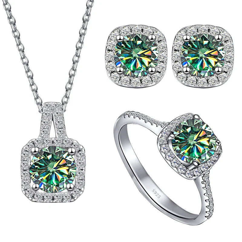 Sterling Silver 1CT Moissanite 3-Piece Set