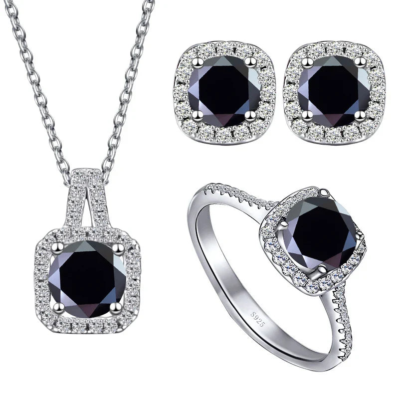 Sterling Silver 1CT Moissanite 3-Piece Set