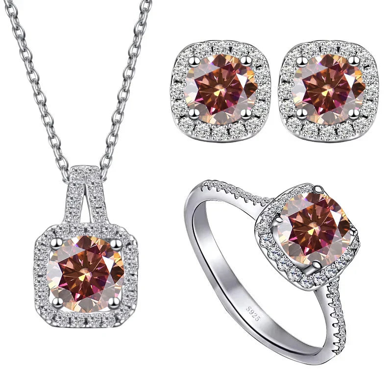 Sterling Silver 1CT Moissanite 3-Piece Set