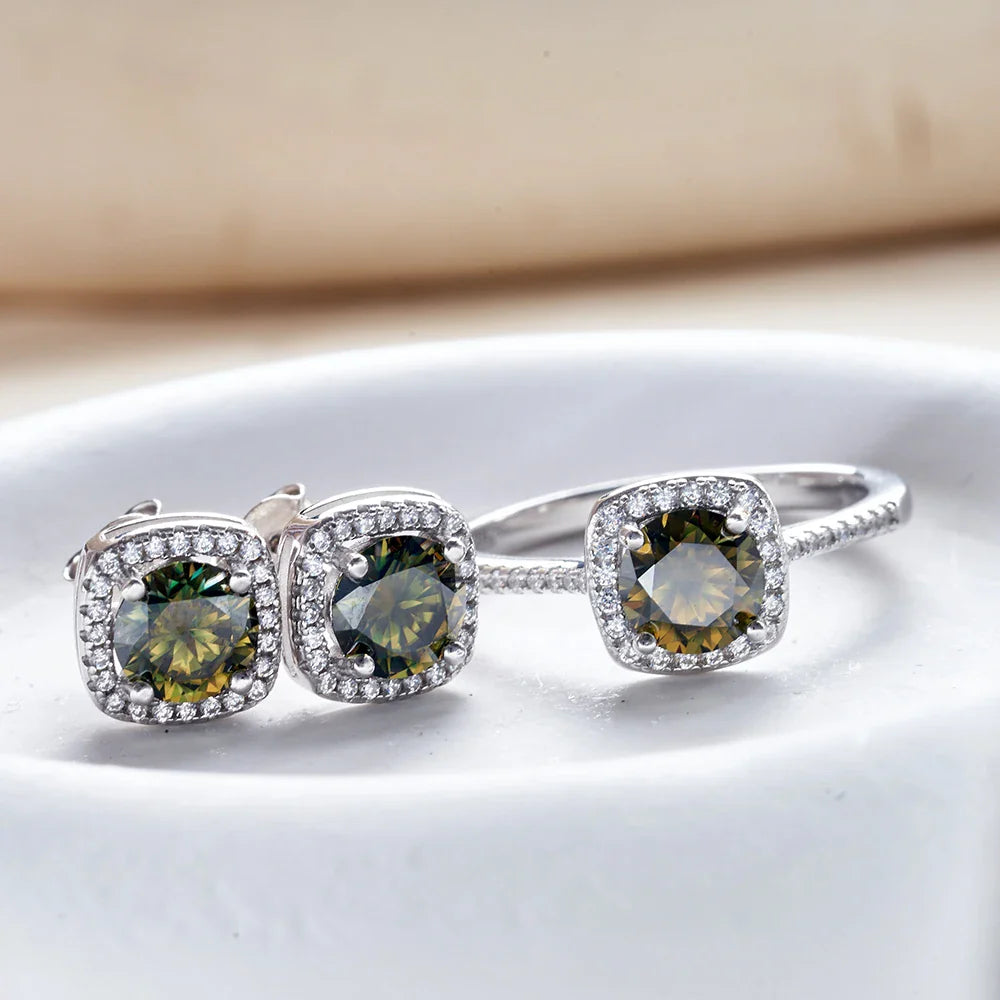 Sterling Silver 1CT Moissanite 3-Piece Set