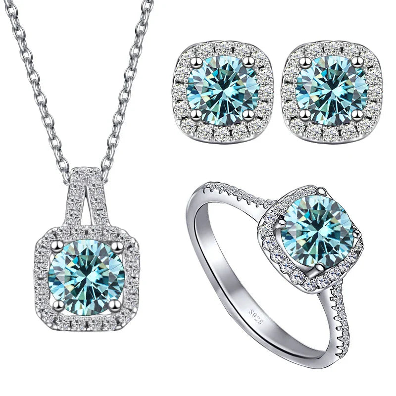 Sterling Silver 1CT Moissanite 3-Piece Set