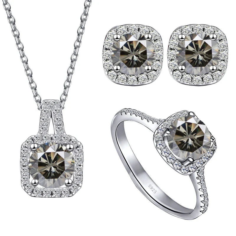 Sterling Silver 1CT Moissanite 3-Piece Set