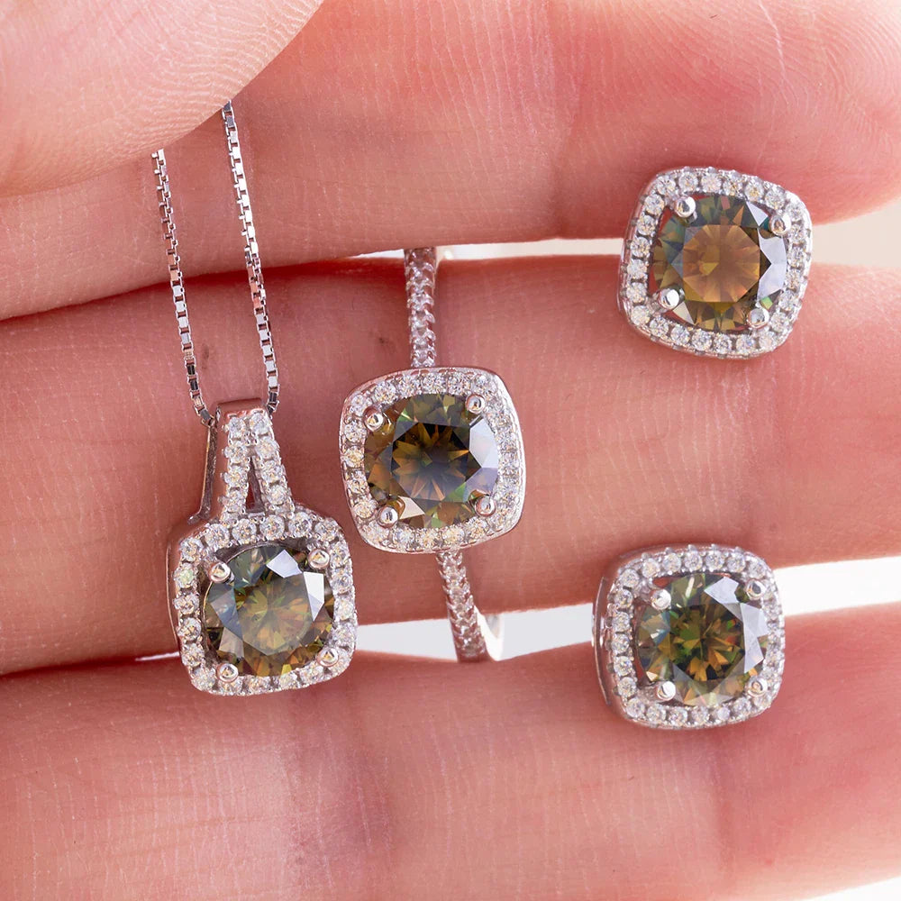 Sterling Silver 1CT Moissanite 3-Piece Set
