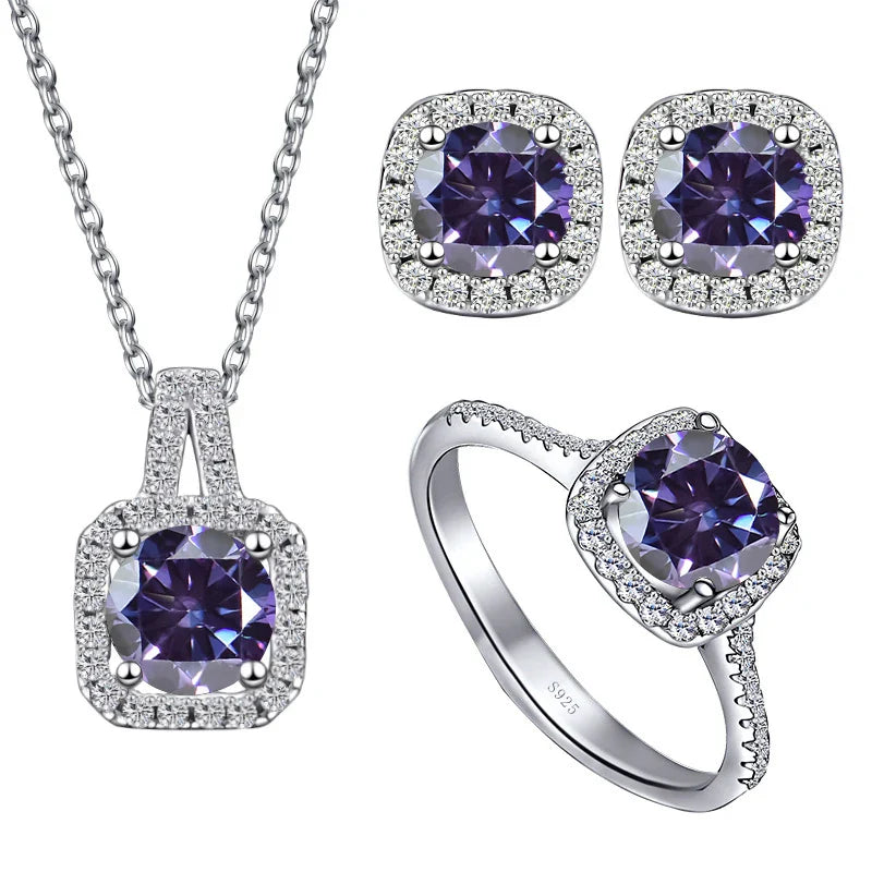 Sterling Silver 1CT Moissanite 3-Piece Set
