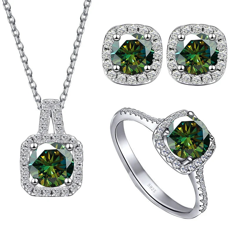 Sterling Silver 1CT Moissanite 3-Piece Set