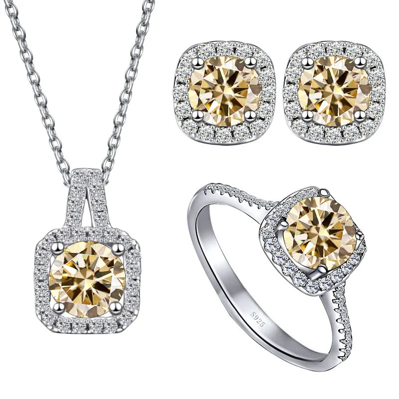 Sterling Silver 1CT Moissanite 3-Piece Set