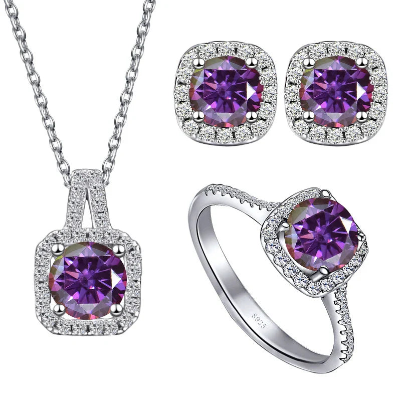 Sterling Silver 1CT Moissanite 3-Piece Set