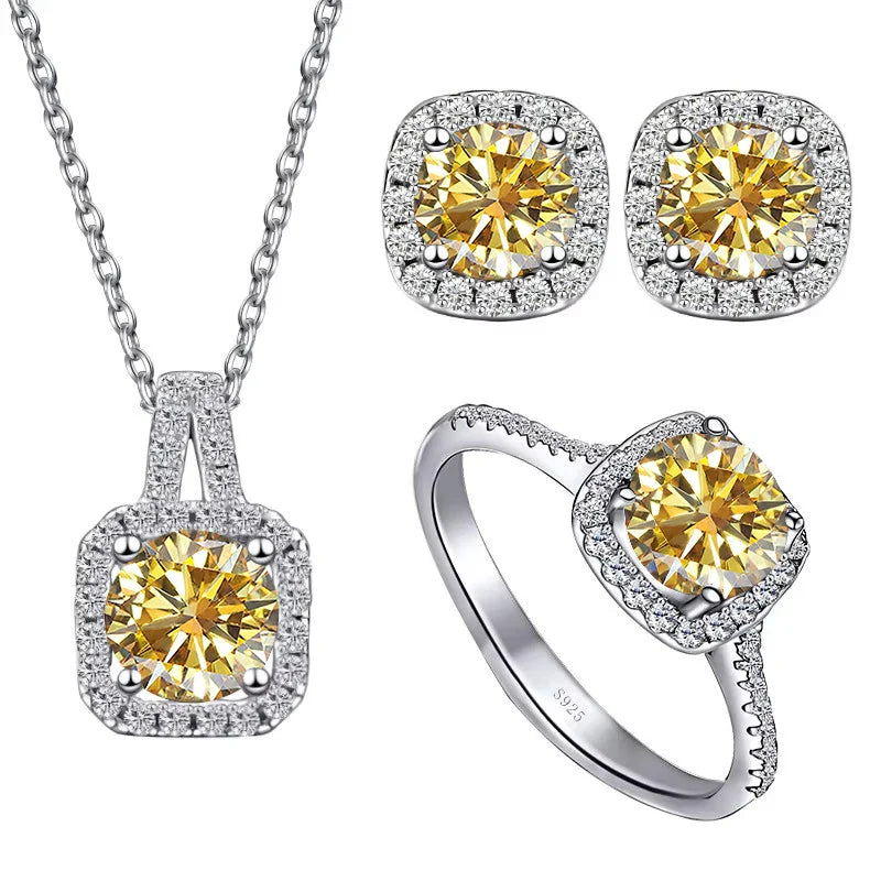 Sterling Silver 1CT Moissanite 3-Piece Set