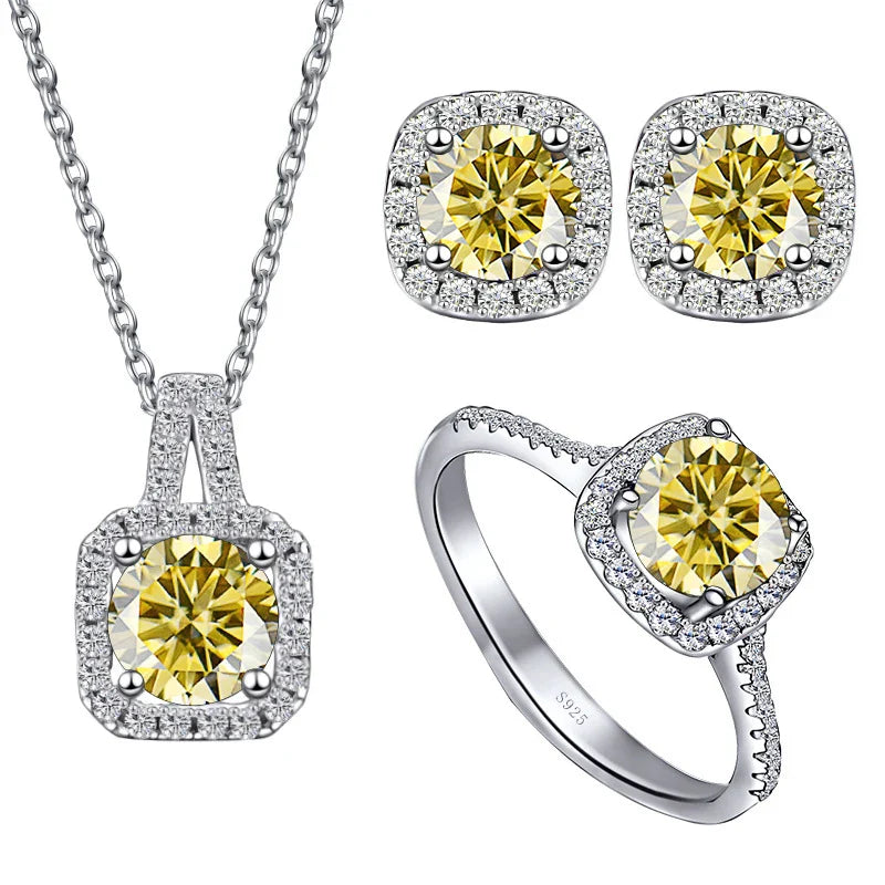 Sterling Silver 1CT Moissanite 3-Piece Set