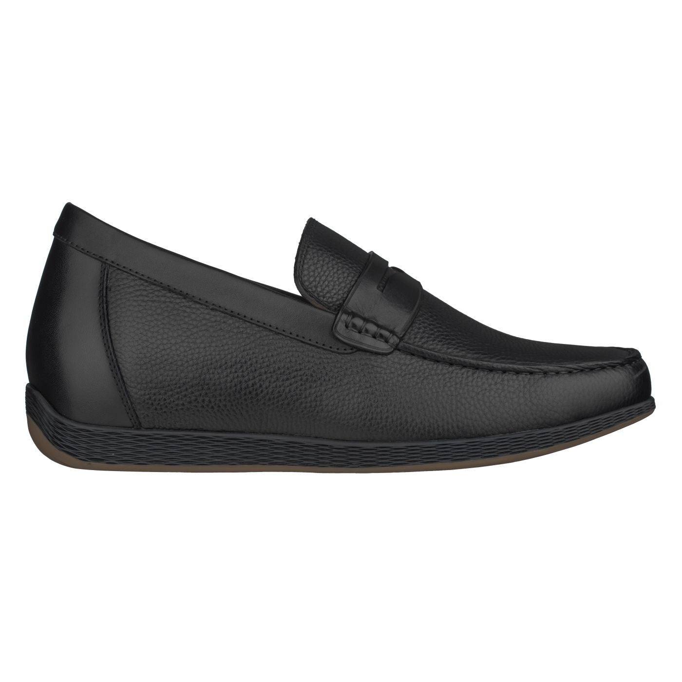 Black Penny Loafer Elevator Shoes 2.4 Inches