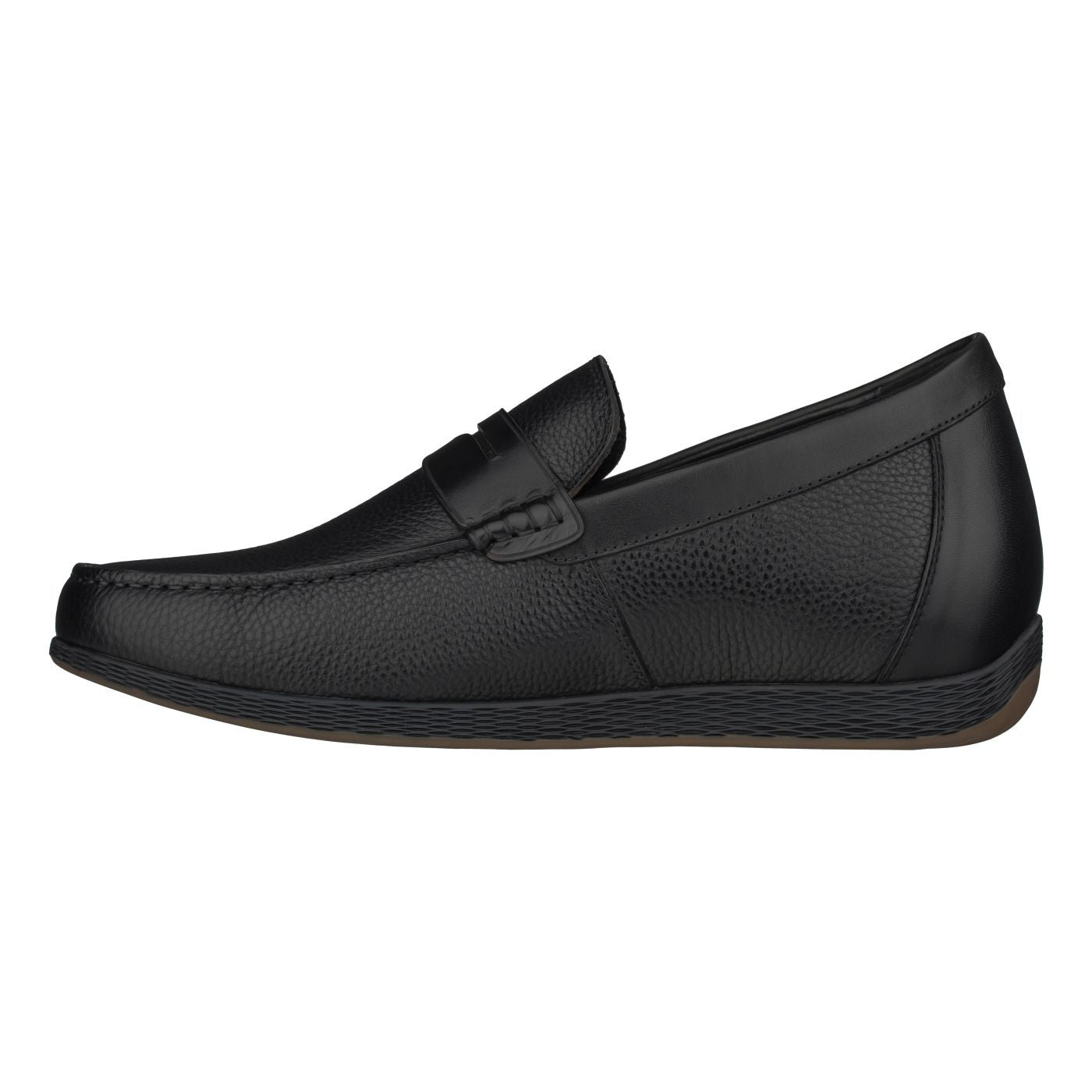 Black Penny Loafer Elevator Shoes 2.4 Inches